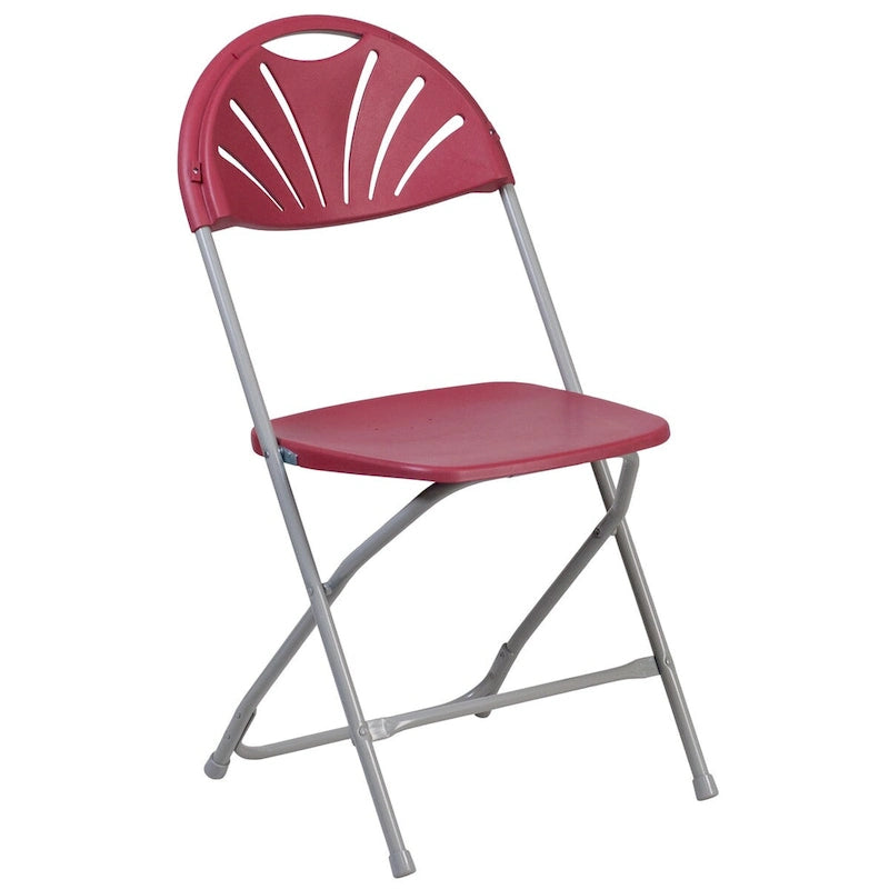 Chaise pliante en plastique dossier éventail, capacité de 295 kg