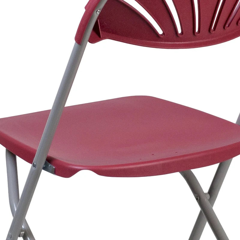 Chaise pliante en plastique dossier éventail, capacité de 295 kg