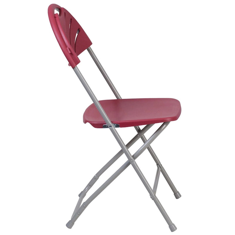 Chaise pliante en plastique dossier éventail, capacité de 295 kg