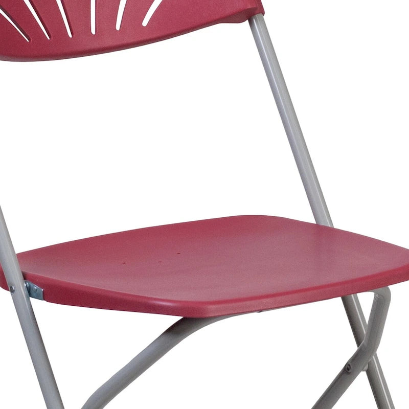 Chaise pliante en plastique dossier éventail, capacité de 295 kg