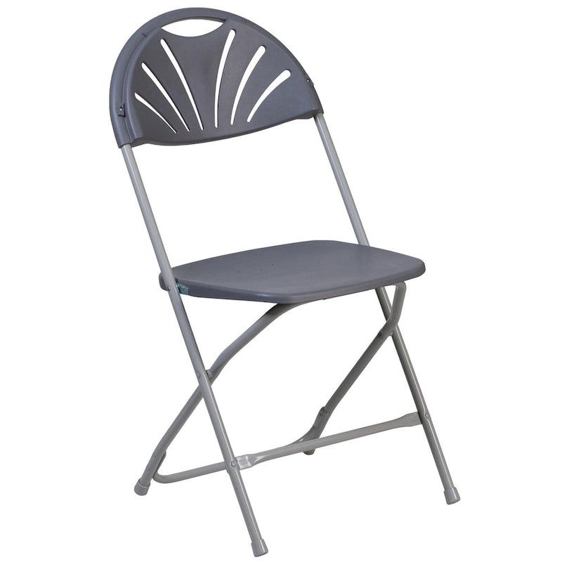 Chaise pliante en plastique dossier éventail, capacité de 295 kg