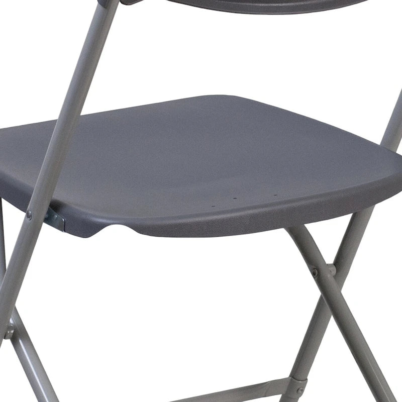 Chaise pliante en plastique dossier éventail, capacité de 295 kg