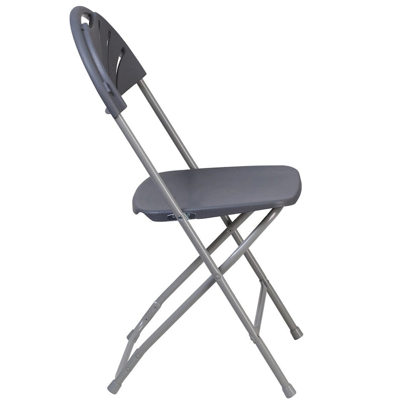 Chaise pliante en plastique dossier éventail, capacité de 295 kg