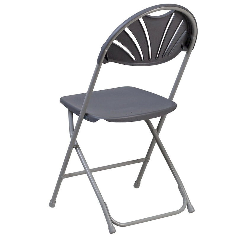 Chaise pliante en plastique dossier éventail, capacité de 295 kg