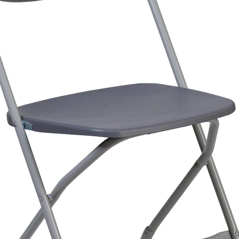 Chaise pliante en plastique dossier éventail, capacité de 295 kg