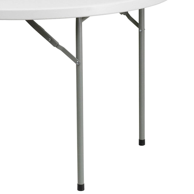 Table pliante de réception et d'événement en plastique blanc et granit rond de 48 pouces