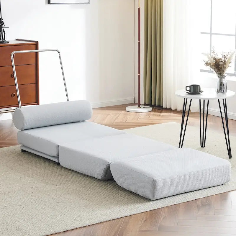 Fauteuil de relaxation pliant avec oreiller convertible en lit une place
