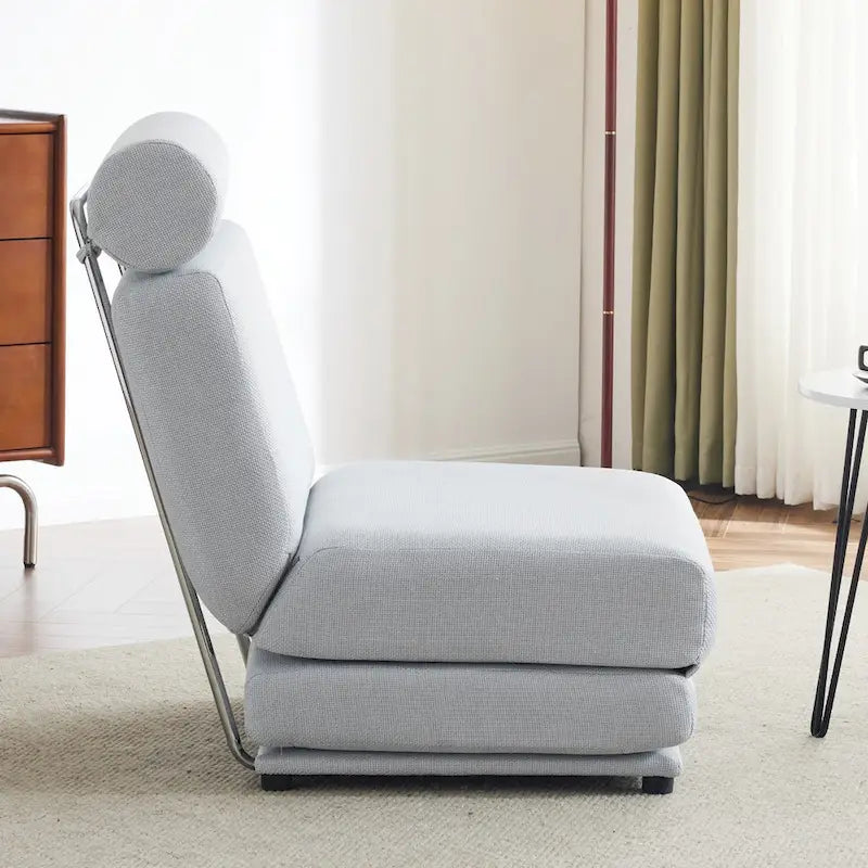 Fauteuil de relaxation pliant avec oreiller convertible en lit une place