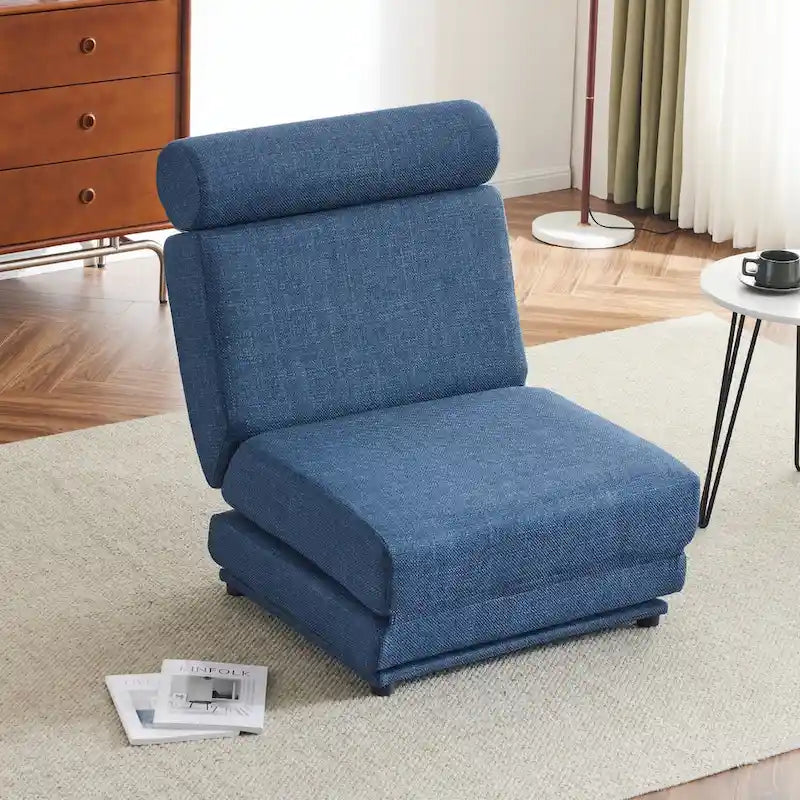 Fauteuil de relaxation pliant avec oreiller convertible en lit une place