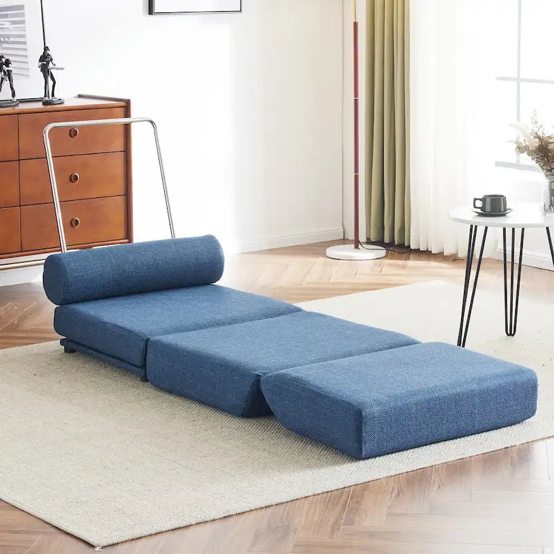Fauteuil de relaxation pliant avec oreiller convertible en lit une place