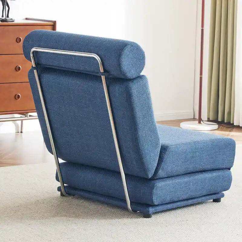 Fauteuil de relaxation pliant avec oreiller convertible en lit une place