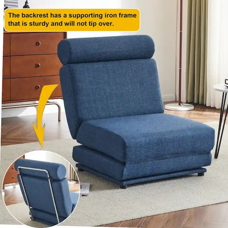 Fauteuil de relaxation pliant avec oreiller convertible en lit une place