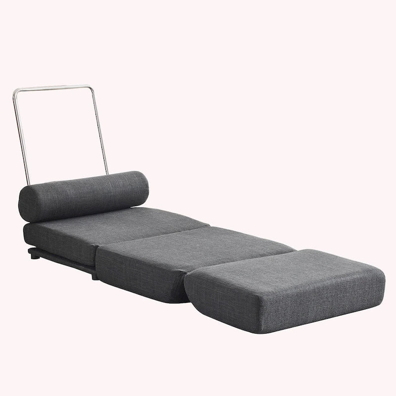 Fauteuil de relaxation pliant avec oreiller convertible en lit une place