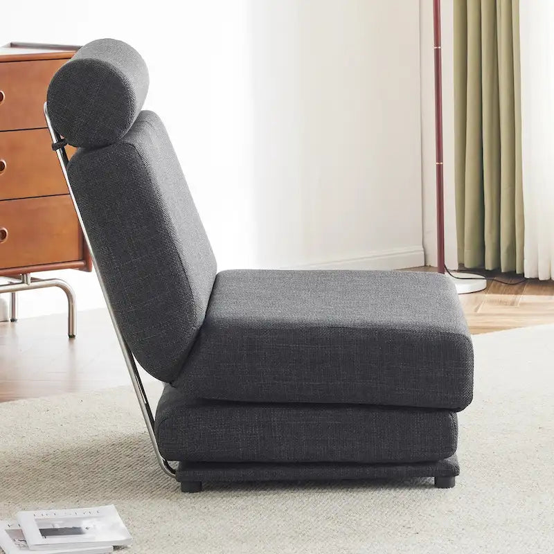 Fauteuil de relaxation pliant avec oreiller convertible en lit une place