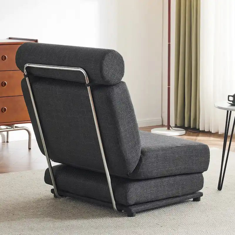Fauteuil de relaxation pliant avec oreiller convertible en lit une place