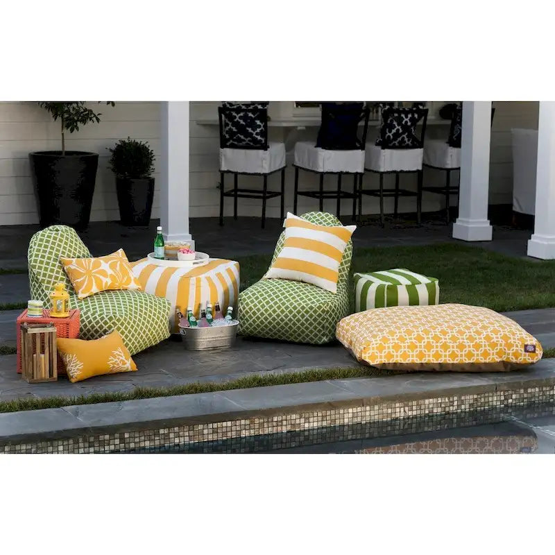 Pouf rayé vertical extérieur/intérieur