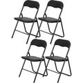 4 chaises pliantes avec coussin et patins antidérapants