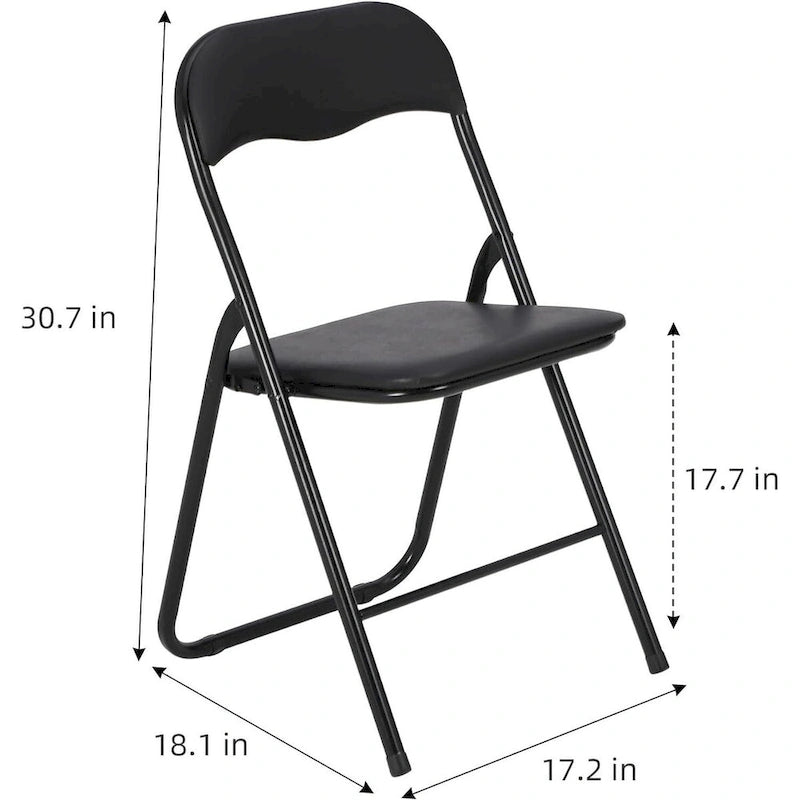 4 chaises pliantes avec coussin et patins antidérapants