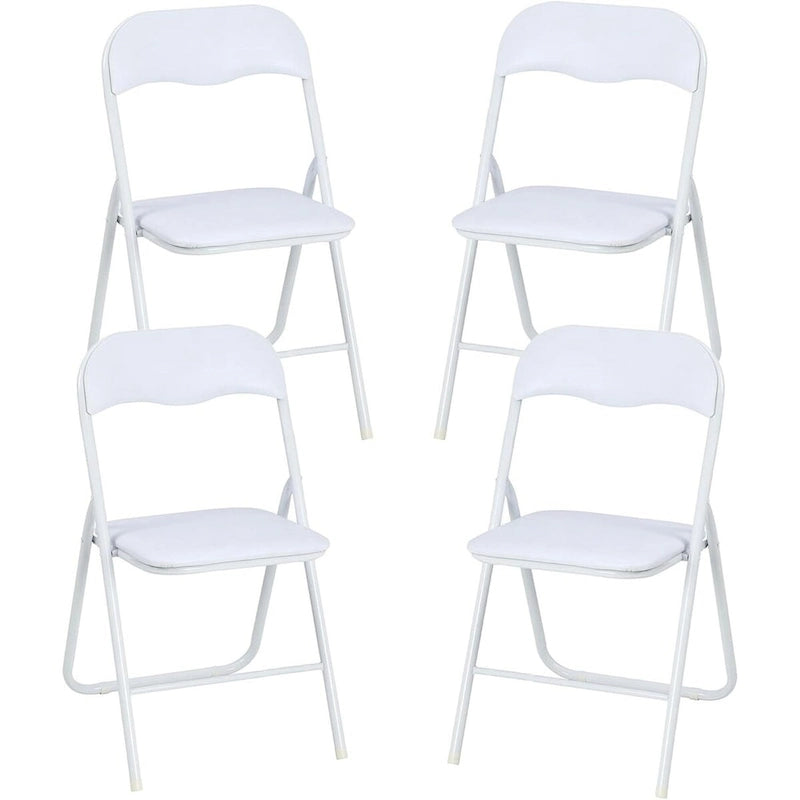 4 chaises pliantes avec coussin et patins antidérapants