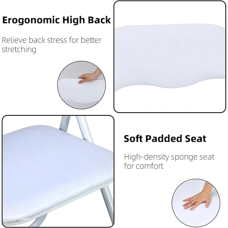 4 chaises pliantes avec coussin et patins antidérapants