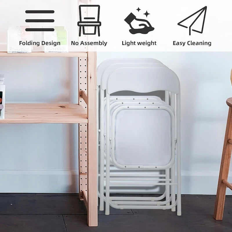 4 chaises pliantes avec coussin et patins antidérapants