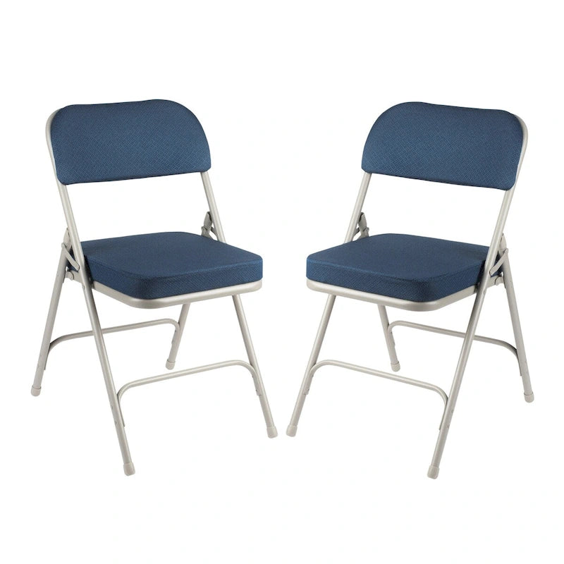 Chaise pliante rembourrée en tissu de luxe, lot de 2