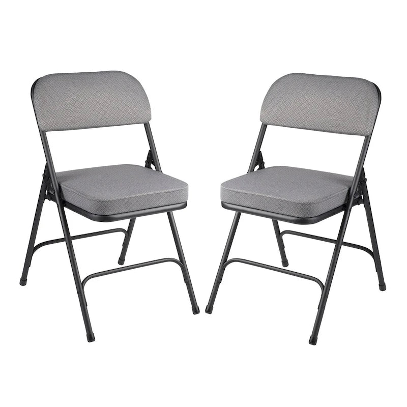 Chaise pliante rembourrée en tissu de luxe, lot de 2