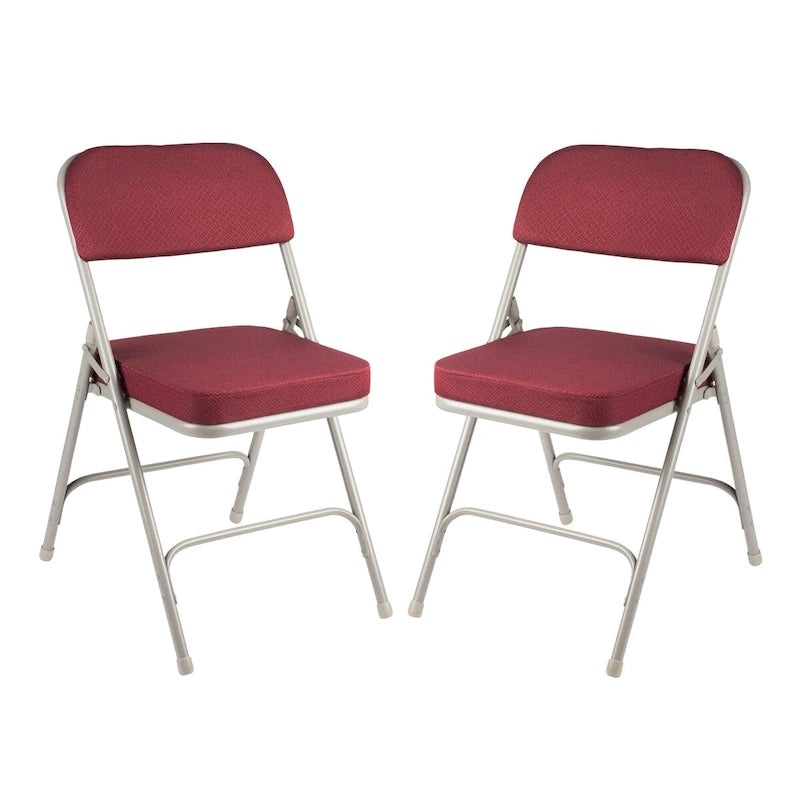Chaise pliante rembourrée en tissu de luxe, lot de 2