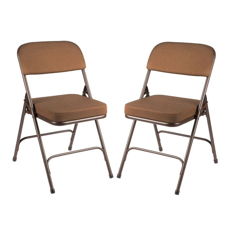 Chaise pliante rembourrée en tissu de luxe, lot de 2