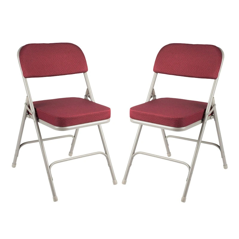 Chaise pliante rembourrée en tissu de luxe, lot de 2