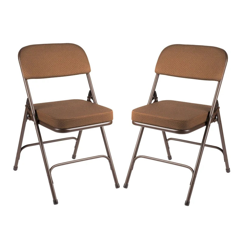 Chaise pliante rembourrée en tissu de luxe, lot de 2