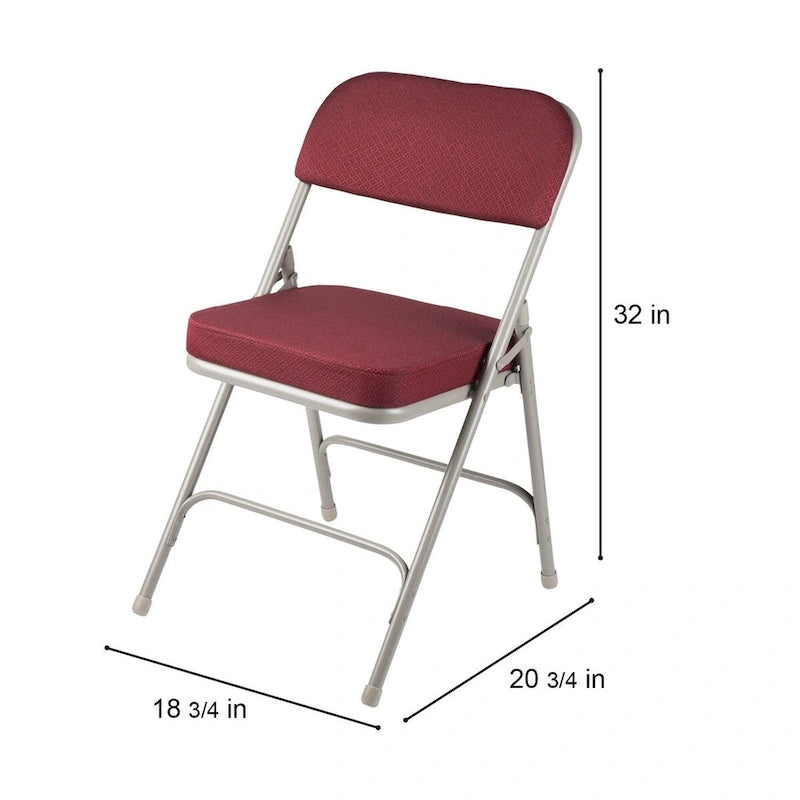 Chaise pliante rembourrée en tissu de luxe, lot de 2