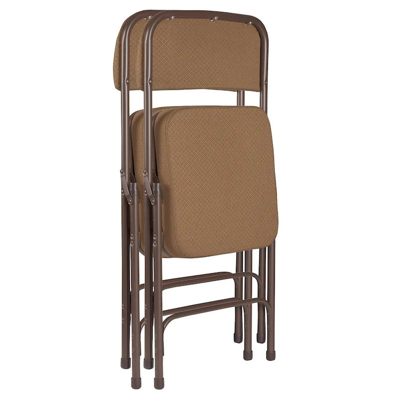Chaise pliante rembourrée en tissu de luxe, lot de 2