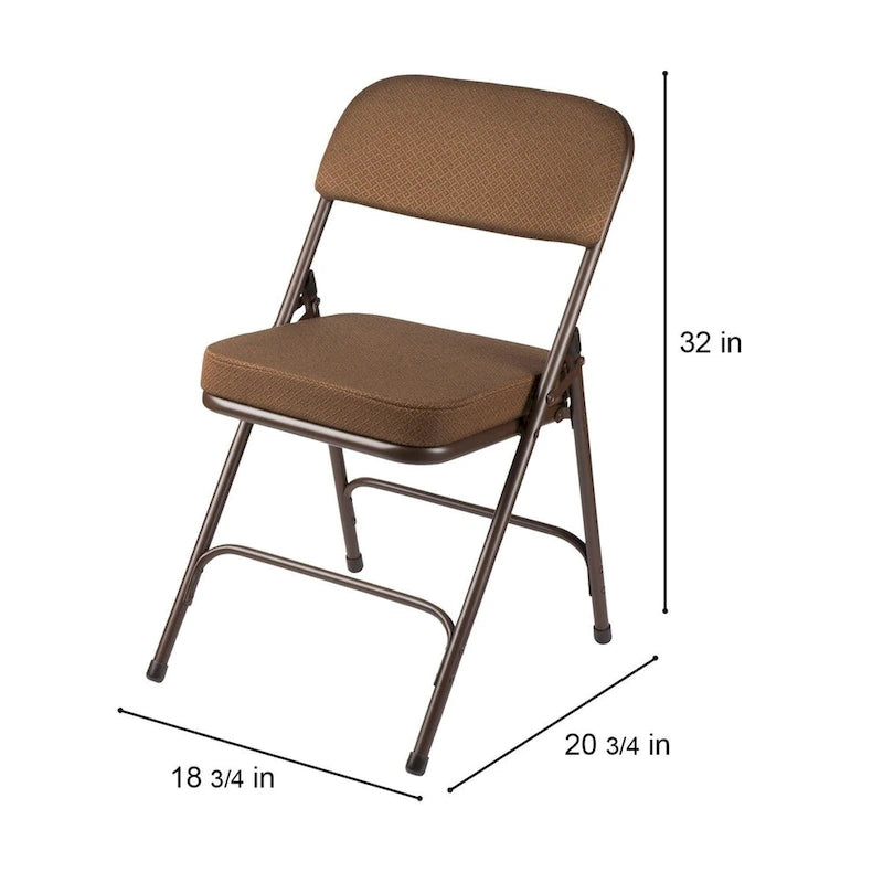 Chaise pliante rembourrée en tissu de luxe, lot de 2