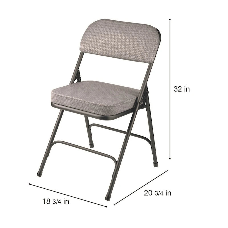 Chaise pliante rembourrée en tissu de luxe, lot de 2