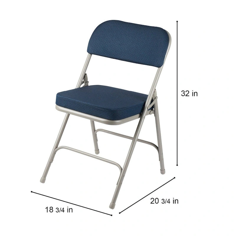 Chaise pliante rembourrée en tissu de luxe, lot de 2