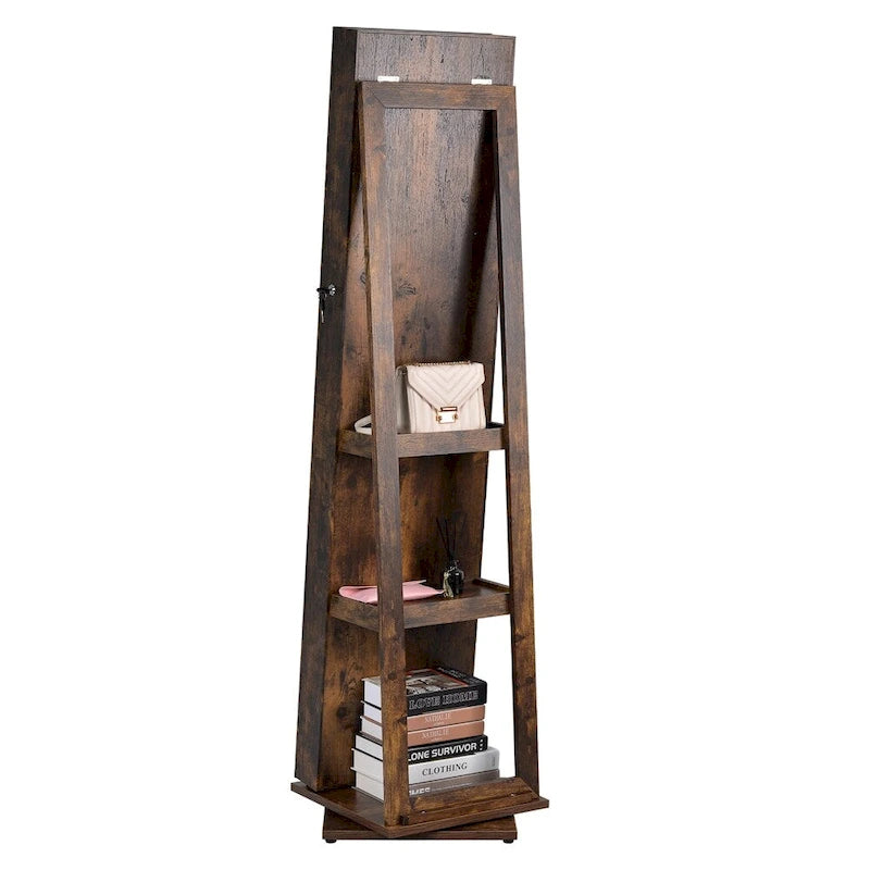 Armoire à bijoux pivotante à 360° avec miroir pleine longueur