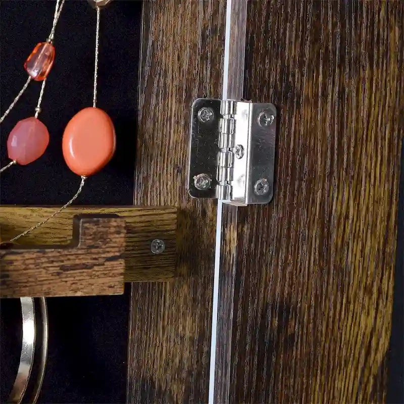 Armoire à bijoux pivotante à 360° avec miroir pleine longueur