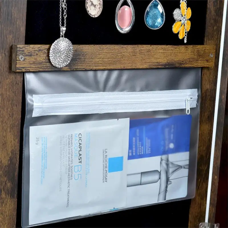Armoire à bijoux pivotante à 360° avec miroir pleine longueur