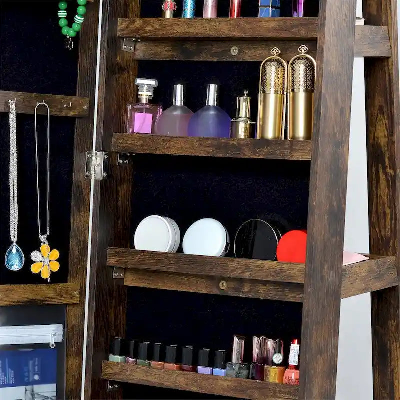 Armoire à bijoux pivotante à 360° avec miroir pleine longueur